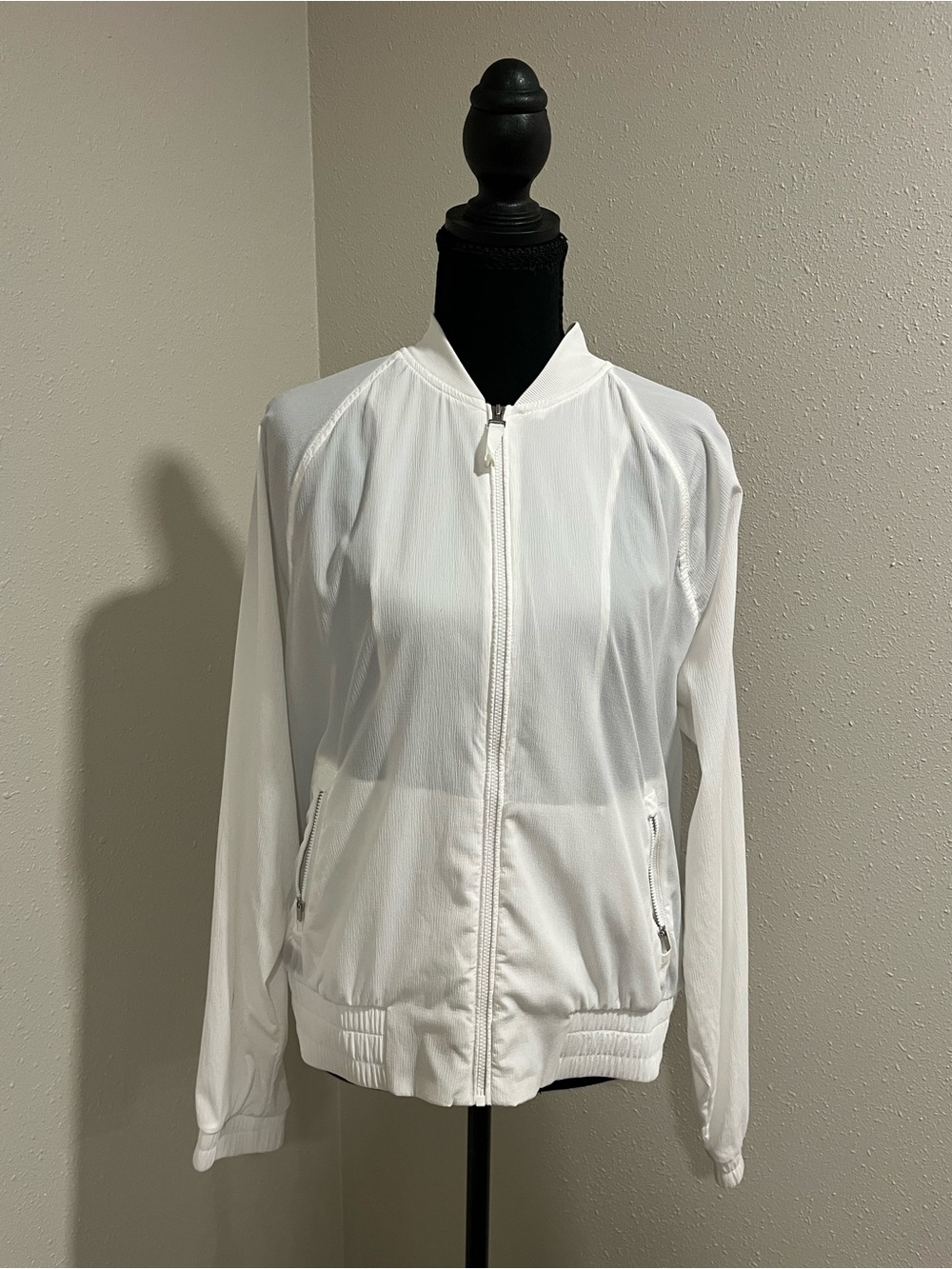 Athleta White Women's Zip Bomber Lightweight Jacket - Medium